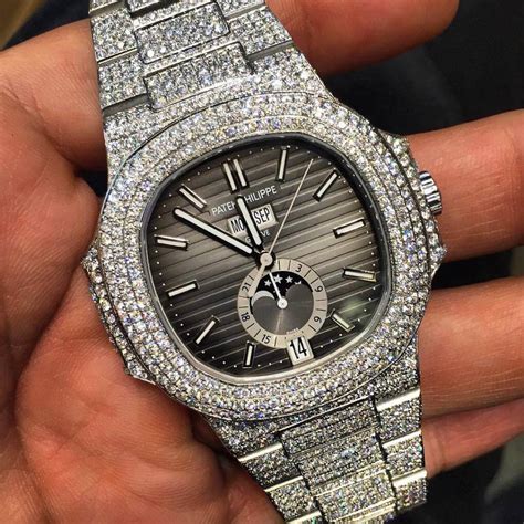 iced patek philippe nautilus replica|Patek Philippe iced out.